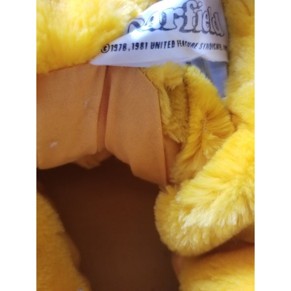 Vintage 80s 1981 Garfield cat comic cartoon house Slippers yellow M 7 8 - Picture 8 of 8